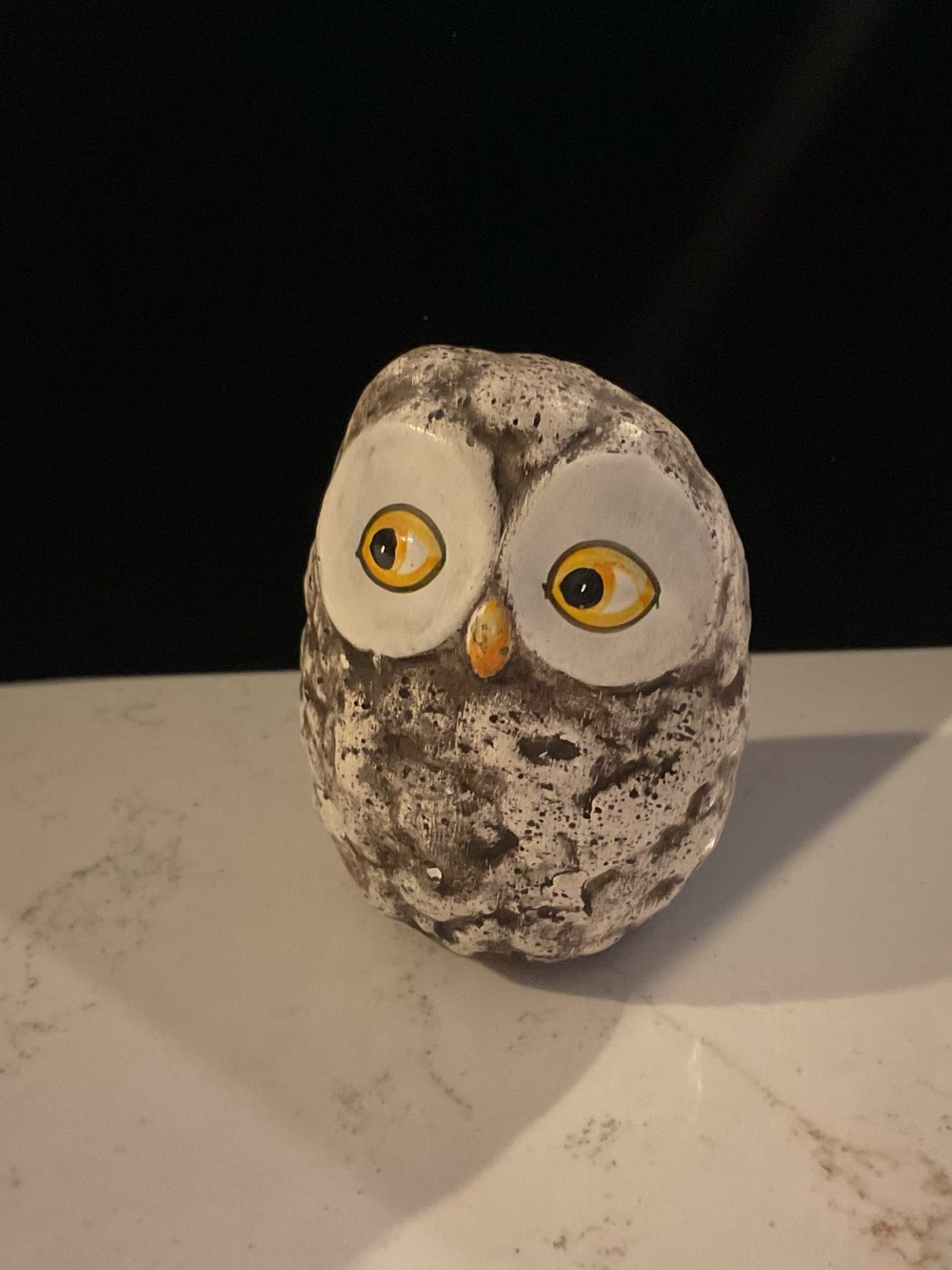 Vintage MCM Ceramic Textured Owl Figurine Japan 3”T